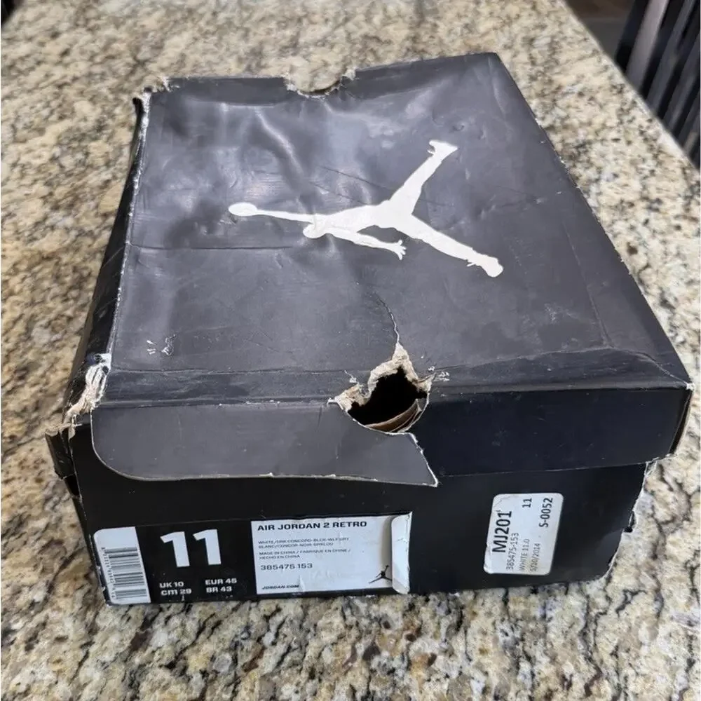 Nike Air Jordan 2 Retro Dark Concord 2013 Men’s Size 11 White Purple OG Vintage